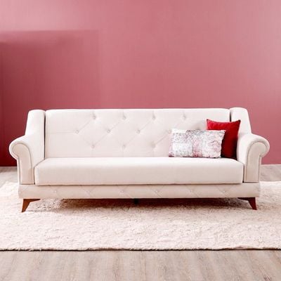 Perla Fabric Sofa Set - Red/Cream