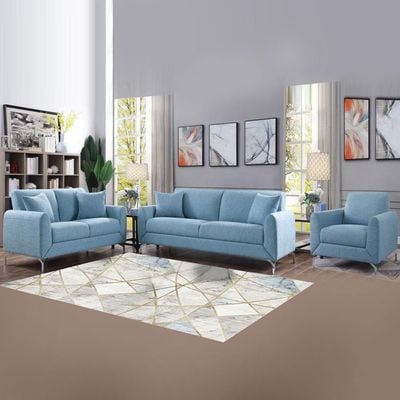 Jozel Fabric Sofa Set -Blue