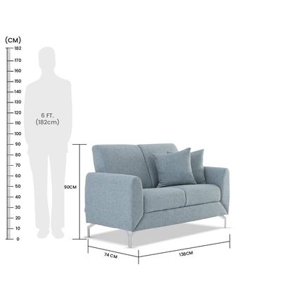 Jozel 3+2+1+1 Fabric Sofa Set -Blue