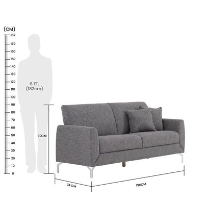 Jozel 3-Seater Fabric Sofa