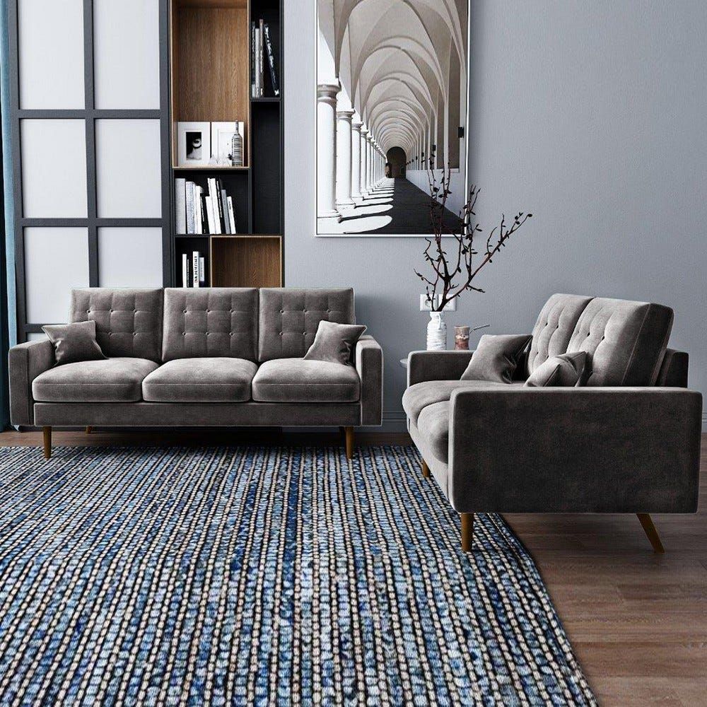 Buy Norden Fabric Sofa Set Cool Grey Online Danube Home UAE