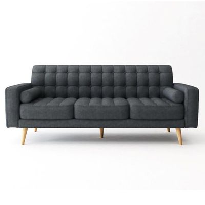 Newport 3 Seater Fabric Sofa - Dark Grey