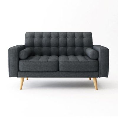 Newport 2 Seater Fabric Sofa - Dark Grey