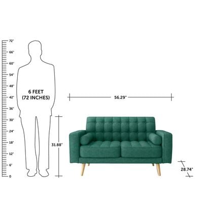 Newport 2 Seater Fabric Sofa - Green