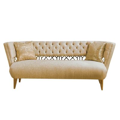 Adelaide 3 Seater Fabric Sofa - Golden/Cream