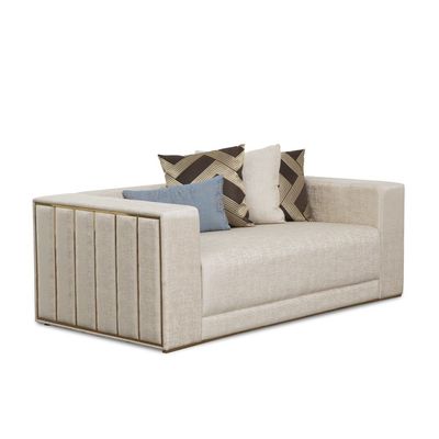 Declan Two Seater Fabric Sofa - Cream