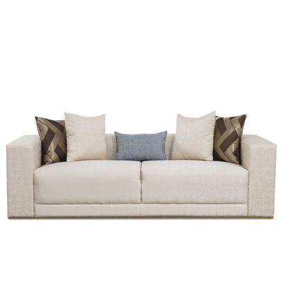 Declan Three Seater Fabric Sofa - Cream