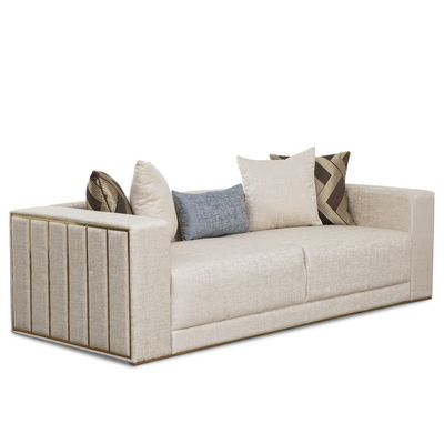 Declan Three Seater Fabric Sofa - Cream