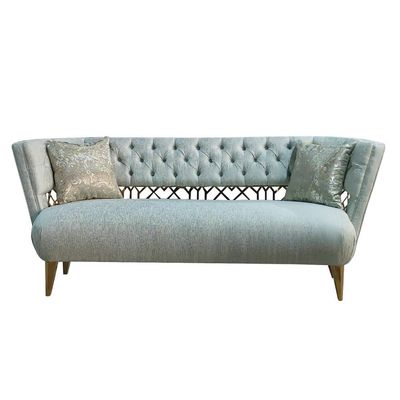 Adelaide 3 Seater Fabric Sofa - Golden/Sage Green