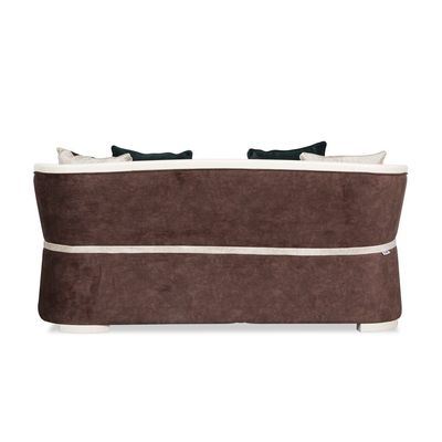 Ramona Two Seater Fabric Sofa- Beige & Brown