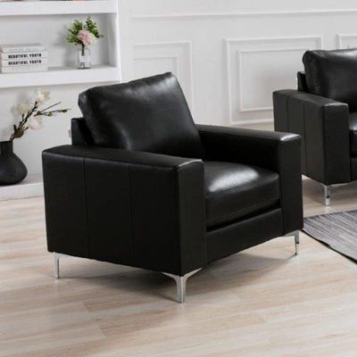 Sancho 1 Seater Leather Sofa - Black