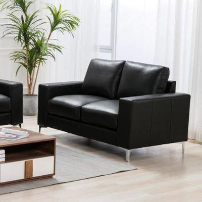 Sancho 2 Seater Leather Sofa - Black