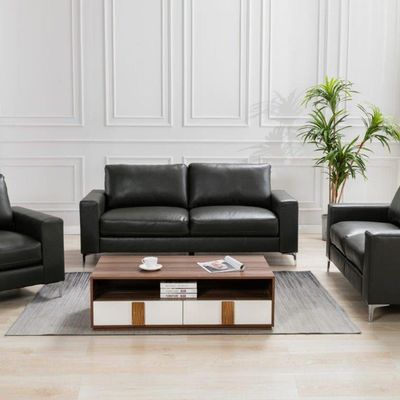 Sancho 1 Seater Leather Sofa - Dark Grey