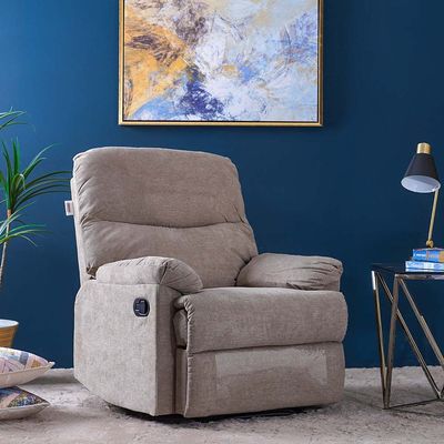 Benedict Fabric Recliner 1 Seater- Light Brown