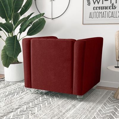 Catriona 1 Seater Fabric Sofa - Deep Red