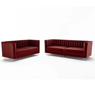 Catriona 1 Seater Fabric Sofa - Deep Red