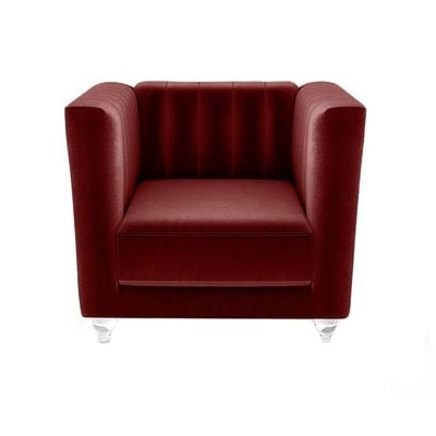 Catriona 1 Seater Fabric Sofa - Deep Red