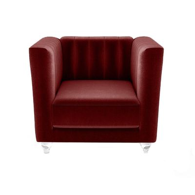 كاتريونا - أريكة قماشية مقعد واحد - أحمر غامق