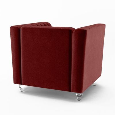 Catriona 1 Seater Fabric Sofa - Deep Red