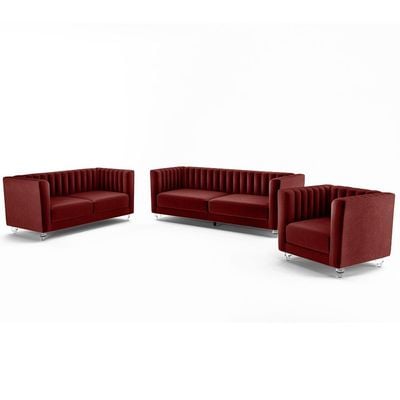 Catriona 1 Seater Fabric Sofa - Deep Red