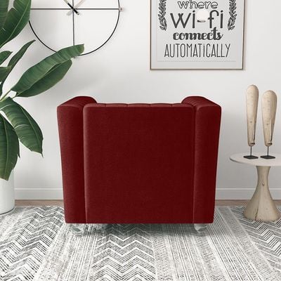 Catriona 1 Seater Fabric Sofa - Deep Red