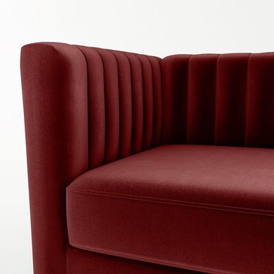 Catriona 1 Seater Fabric Sofa - Deep Red