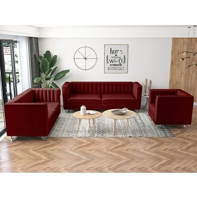 Catriona 1 Seater Fabric Sofa - Deep Red