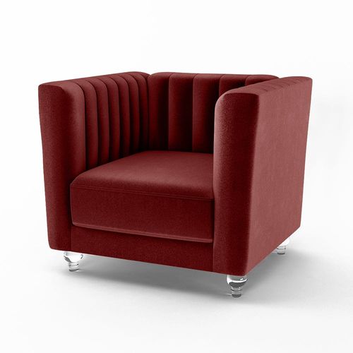 Catriona 1 Seater Fabric Sofa - Deep Red