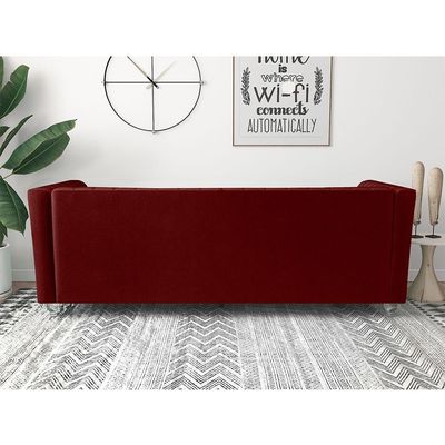 Catriona 3 Seater Fabric Sofa - Deep Red