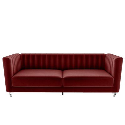 Catriona 3 Seater Fabric Sofa - Deep Red