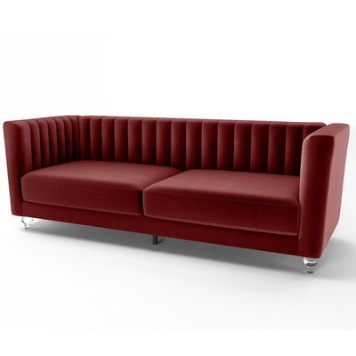 Catriona 3 Seater Fabric Sofa - Deep Red