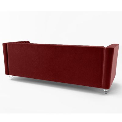 Catriona 3 Seater Fabric Sofa - Deep Red