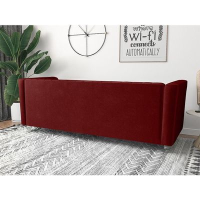 Catriona 3 Seater Fabric Sofa - Deep Red