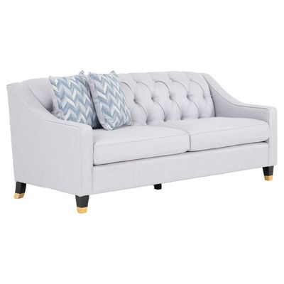 Dome 3 Seater Fabric Sofa - Light Grey