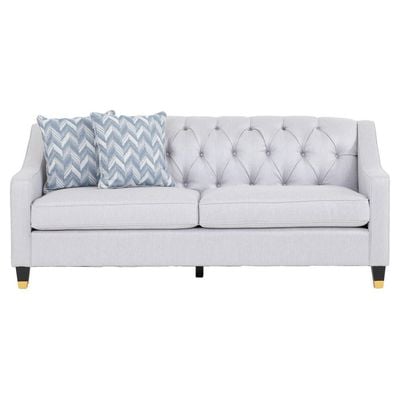 Dome 3 Seater Fabric Sofa - Light Grey