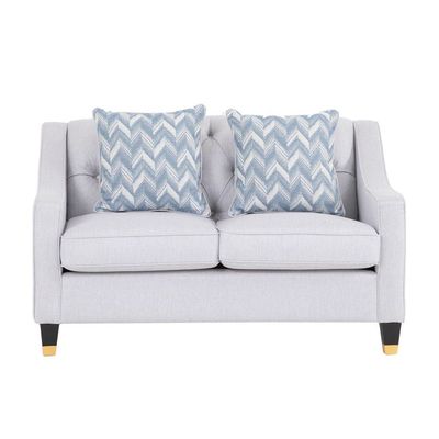 Dome 2 Seater Fabric Sofa - Light Grey