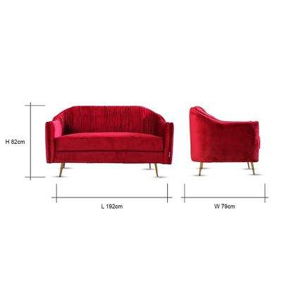 Sebastian L 195 x W 85 x H 83 cm 3-Seater Fabric Sofa