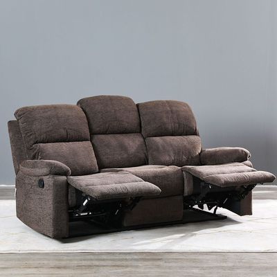 Salvoy 3 Seater Fabric Recliner - Brown