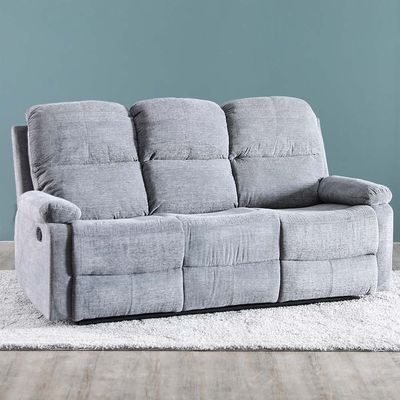 Salvoy 3 Seater Fabric Recliner - Grey