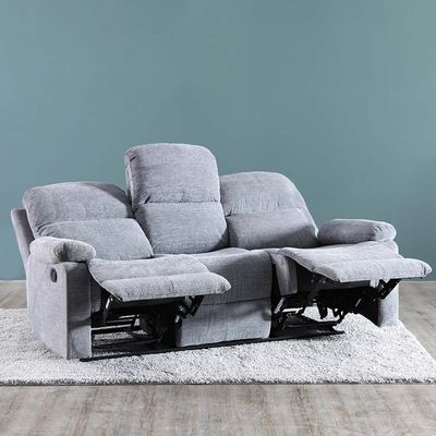 Salvoy 3 Seater Fabric Recliner - Grey