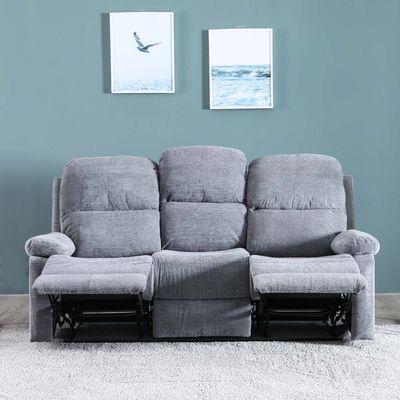 Salvoy 3 Seater Fabric Recliner - Grey