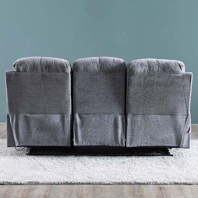 Salvoy 3 Seater Fabric Recliner - Grey