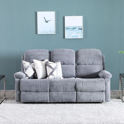 Salvoy 3 Seater Fabric Recliner - Grey