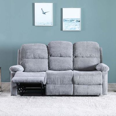 Salvoy 3 Seater Fabric Recliner - Grey