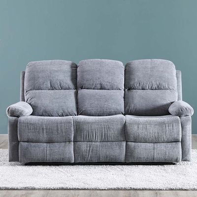 Salvoy 3 Seater Fabric Recliner - Grey