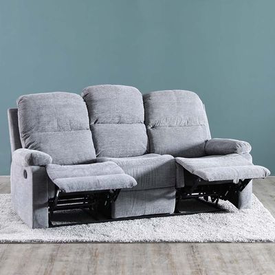 Salvoy 3 Seater Fabric Recliner - Grey