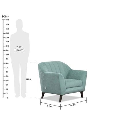 Antalya Single Seater Fabric Sofa - Teal