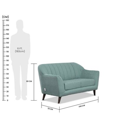 Antalya 2 Seater Fabric Sofa - Teal Green