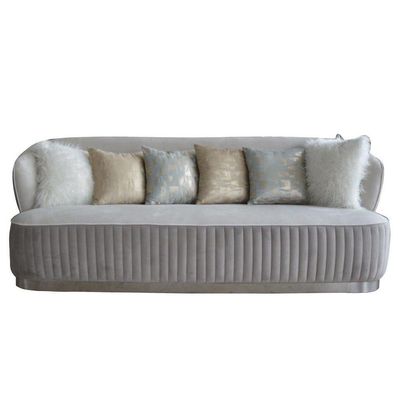 Clarice 3 Seater Fabric Sofa - Light Grey / Dark Grey