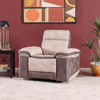 Tessa One seater Fabric Recliner Sofa - Beige / Taupe